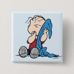 Peanuts   Linus & His Blanket Button