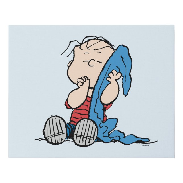 Peanuts | Linus & His Blanket Faux Canvas Print (Front)
