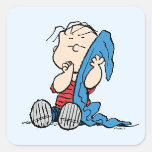 Peanuts Linus & His Blanket Square Sticker