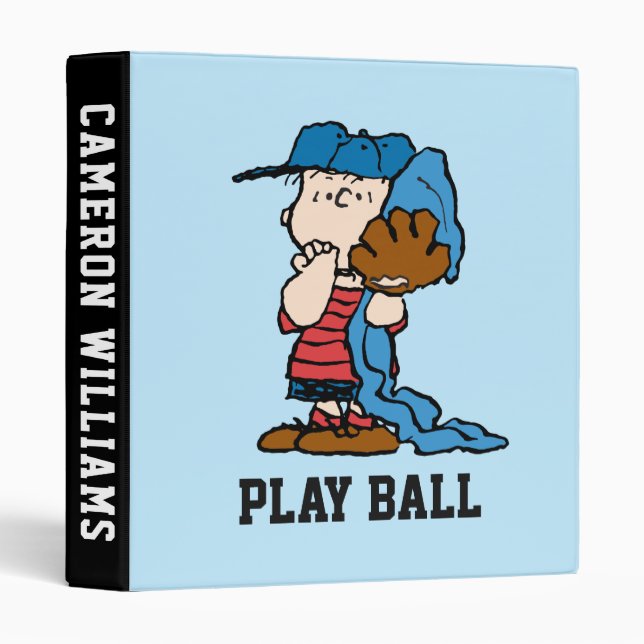 Peanuts | Linus In His Baseball Gear 3 Ring Binder (Front/Spine)