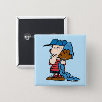 Peanuts, Lucy Playing Baseball Button