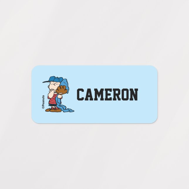 Peanuts | Linus In His Baseball Gear Kids' Labels (Design 1)