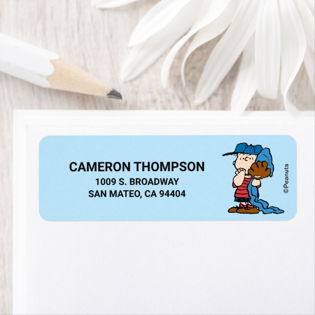 Peanuts | Linus In His Baseball Gear Label (Insitu)