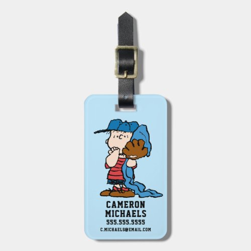 Peanuts  Linus In His Baseball Gear Luggage Tag