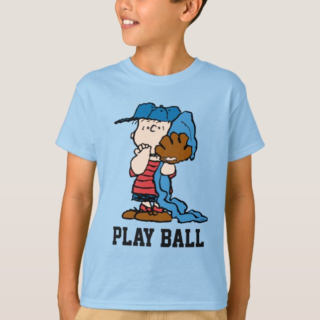 Peanuts | Linus In His Baseball Gear T-Shirt (Front)