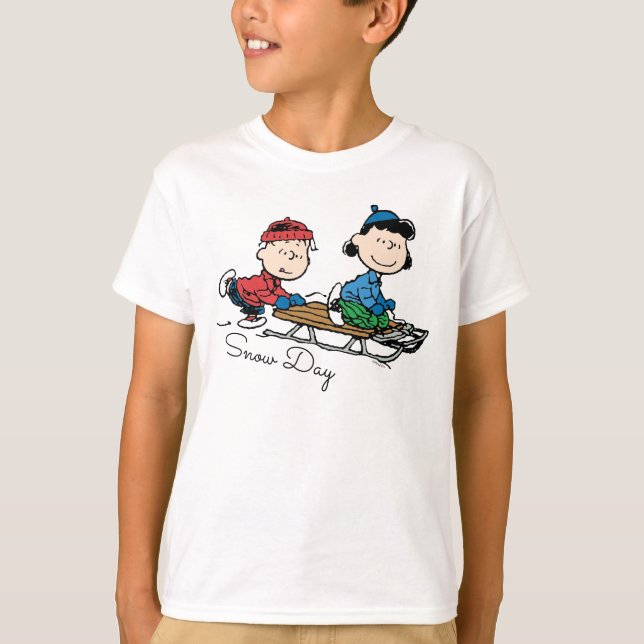 Peanuts | Linus & Lucy Sled Riding T-Shirt (Front)
