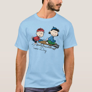 Peanuts   Linus & Lucy Sled Riding T-Shirt