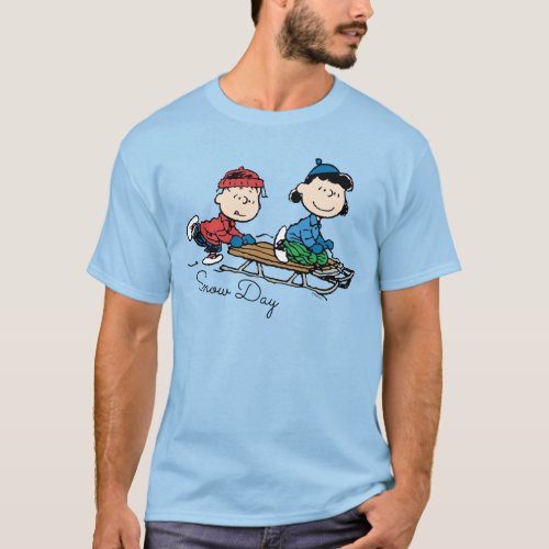 Peanuts  Linus  Lucy Sled Riding T_Shirt