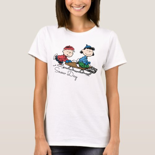 Peanuts  Linus  Lucy Sled Riding T_Shirt