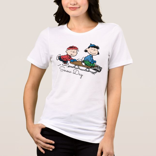 Peanuts | Linus & Lucy Sled Riding Tri-Blend Shirt (Front)