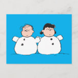 Peanuts | Linus & Lucy Snowmen Postcard<br><div class="desc">Check out this fun Peanuts design featuring Linus and Lucy.</div>