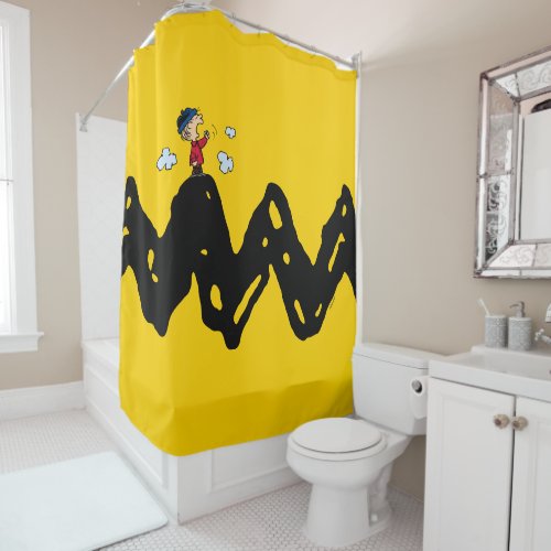 Peanuts  Linus Mountain Yell Shower Curtain