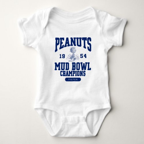 Peanuts  Linus Mud Bowl Champions 1954 Baby Bodysuit