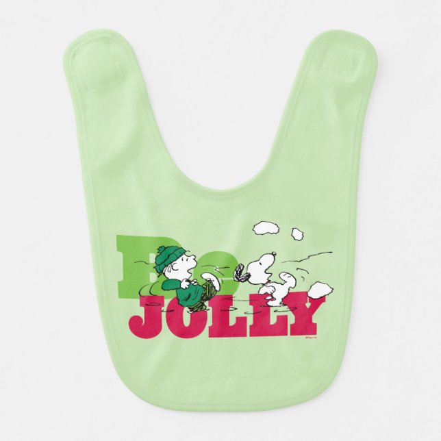 Peanuts | Linus & Snoopy Be Jolly Baby Bib (Front)