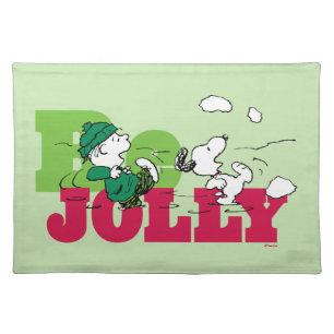 Peanuts   Linus & Snoopy Be Jolly Cloth Placemat