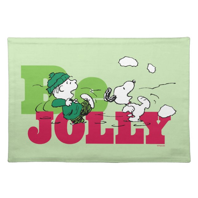 Peanuts | Linus & Snoopy Be Jolly Cloth Placemat (Front)