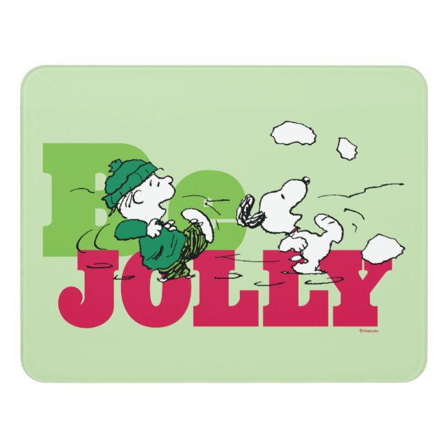Peanuts | Linus & Snoopy Be Jolly Door Sign (Contemporary Front)