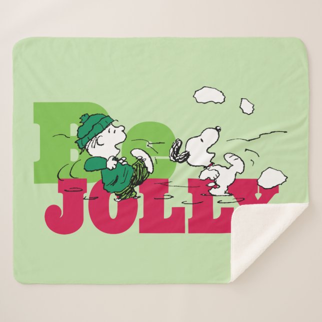 Peanuts | Linus & Snoopy Be Jolly Sherpa Blanket (Front (Horizontal))