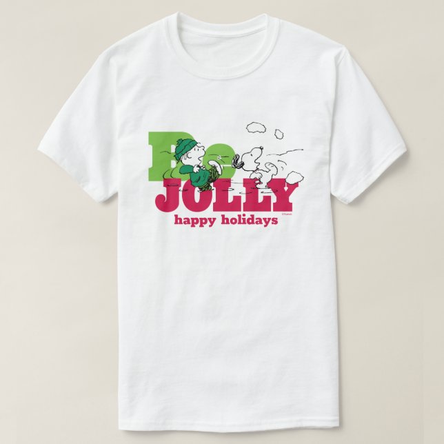 Peanuts | Linus & Snoopy Be Jolly T-Shirt (Design Front)