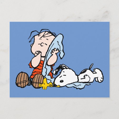 Peanuts  Linus Snoopy  Woodstock Napping Postcard