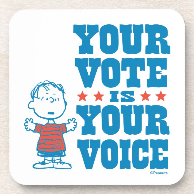 Peanuts | Linus - Your Vote is Your Choice Beverage Coaster (Front)