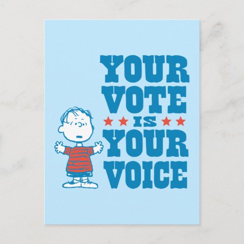 Peanuts  Linus _ Your Vote is Your Choice Postcard