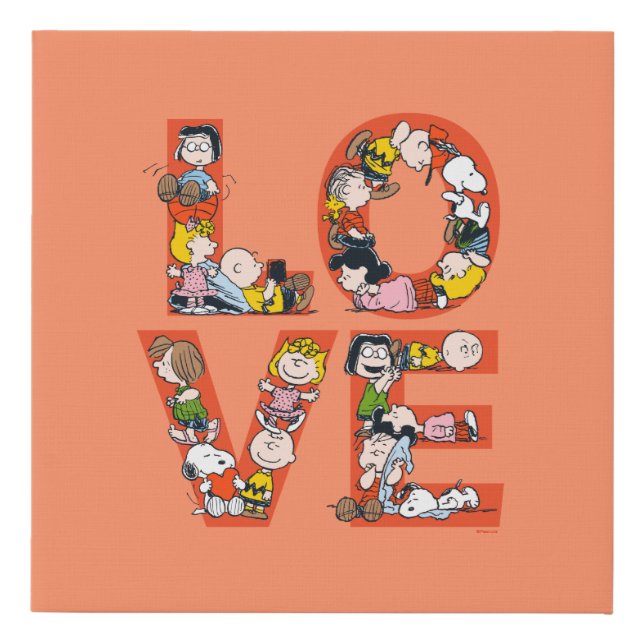 Peanuts - LOVE Faux Canvas Print (Front)