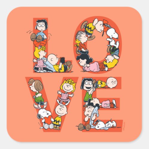 Peanuts _ LOVE Square Sticker