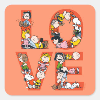 Peanuts - LOVE Square Sticker