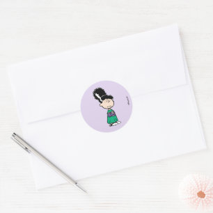 Peanuts Lucy Bride Of Frankenstein Halloween Classic Round Sticker