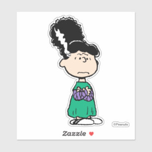 Peanuts Lucy Bride Of Frankenstein Halloween Sticker