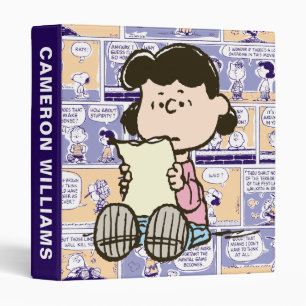 Peanuts   Lucy Comic Pattern 3 Ring Binder