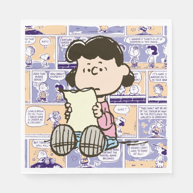 Peanuts | Lucy Comic Pattern Napkins (Front)