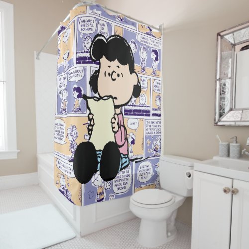 Peanuts  Lucy Comic Pattern Shower Curtain