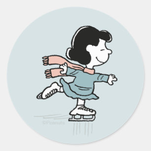 Peanuts Lucy On Ice Classic Round Sticker