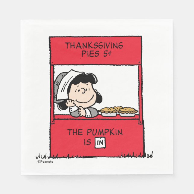 Peanuts | Lucy Pilgrim Pie Stand Napkins (Front)