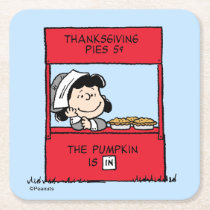Peanuts | Lucy Pilgrim Pie Stand Square Paper Coaster