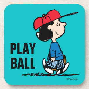 Peanuts Lucy Playing Baseball Beverage Coaster