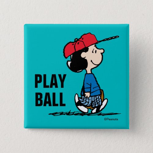 Peanuts  Lucy Playing Baseball Button