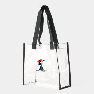 Peanuts Lucy Playing Baseball Clear Tote Bag