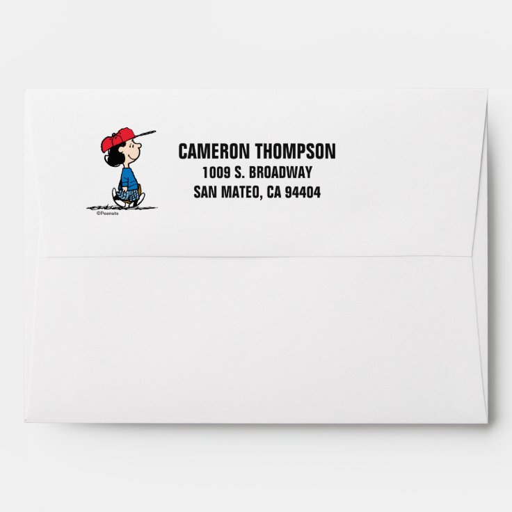 Peanuts Lucy Playing Baseball Envelope Zazzle