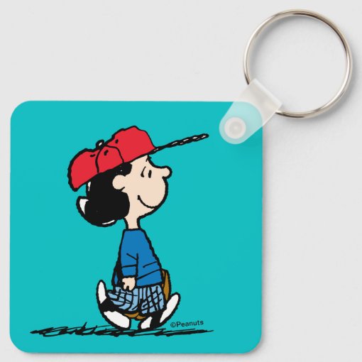 Peanuts Lucy Playing Baseball Keychain Zazzle
