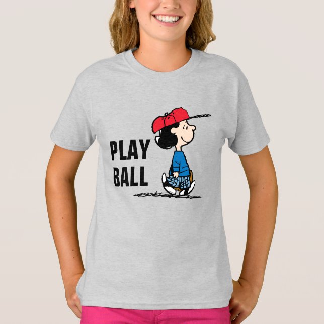 Peanuts | Lucy Playing Baseball T-Shirt (Front)