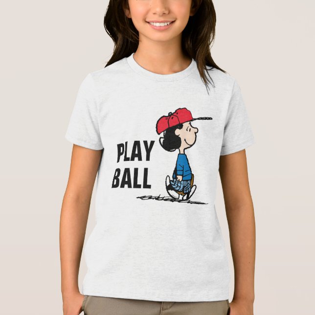 Peanuts | Lucy Playing Baseball Tri-Blend Shirt (Front)