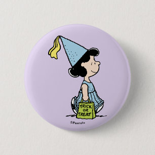 Peanuts Lucy Princess Costume Halloween Button