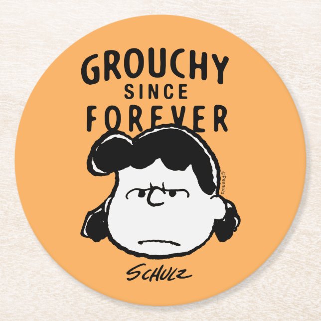 Peanuts | Lucy Since Forever Round Paper Coaster (Front)