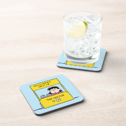 Peanuts | Lucy & the Doctor Is In Beverage Coaster | Zazzle