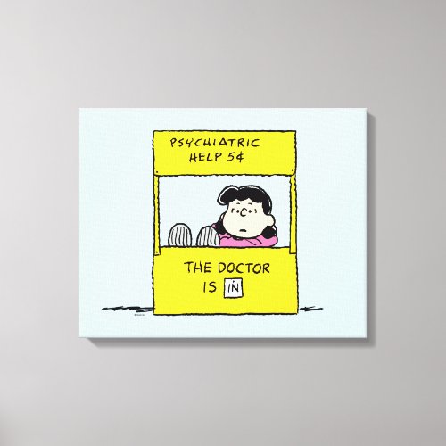 Peanuts  Lucy  the Doctor Is In Canvas Print