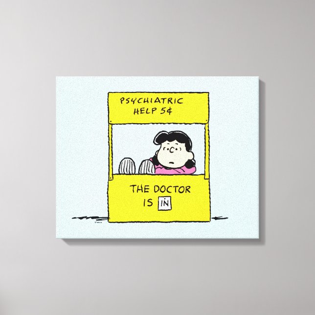 Peanuts | Lucy & the Doctor Is In Canvas Print (Front)
