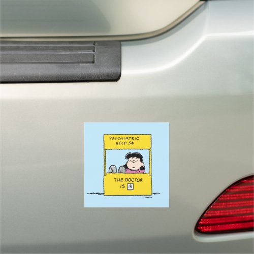 Peanuts  Lucy  the Doctor Is In Car Magnet